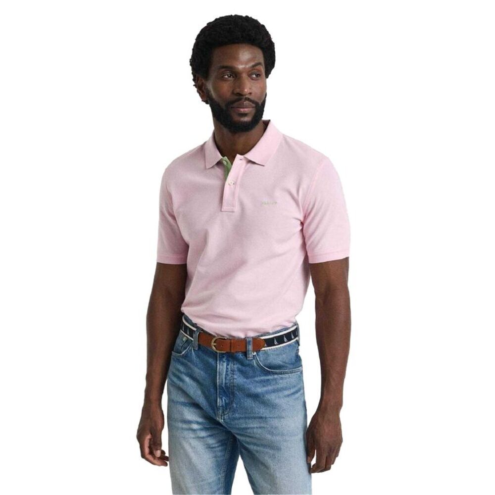 Gant Mens Contrast Pique Polo Shirt / Pink